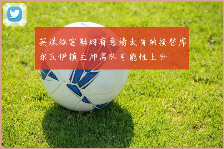 英媒称富勒姆有意请麦肯纳接替席尔瓦伊镇主帅离队可能性上升